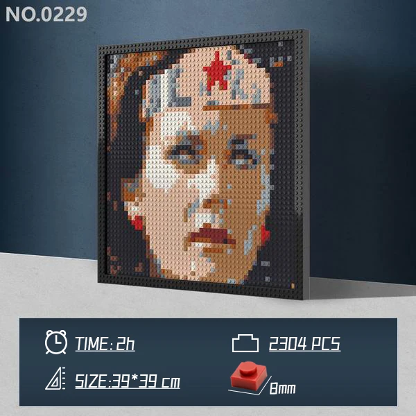 MOC Creator Building blocks Pixel Painting 31198 Pixel Art brick Portrait Picture 48X48 plate with 1x1 brick Mural decoration
