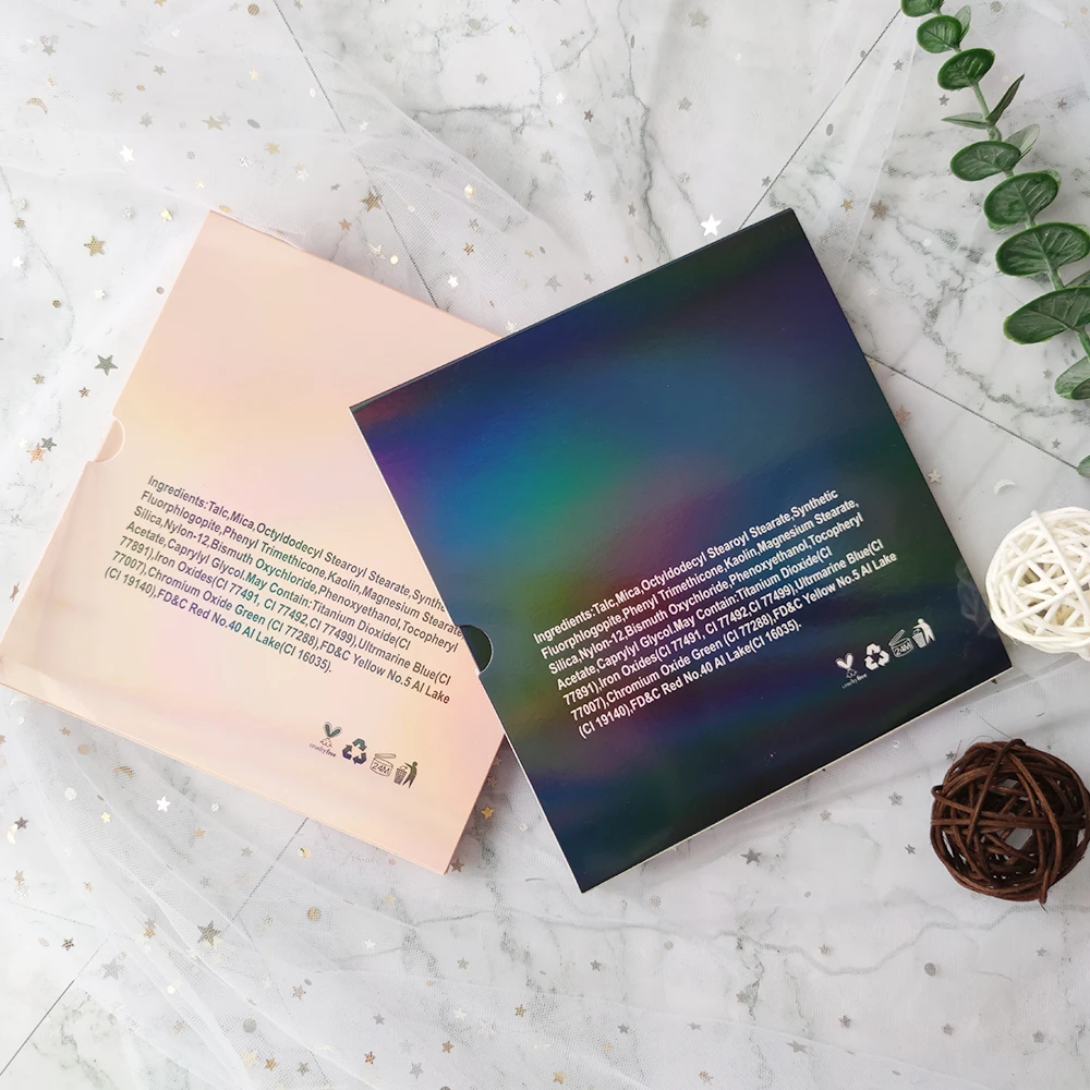 Cosmetic makeup  vegan empty custom eyeshadow palette packaging make your own brand empty eye shadow palette