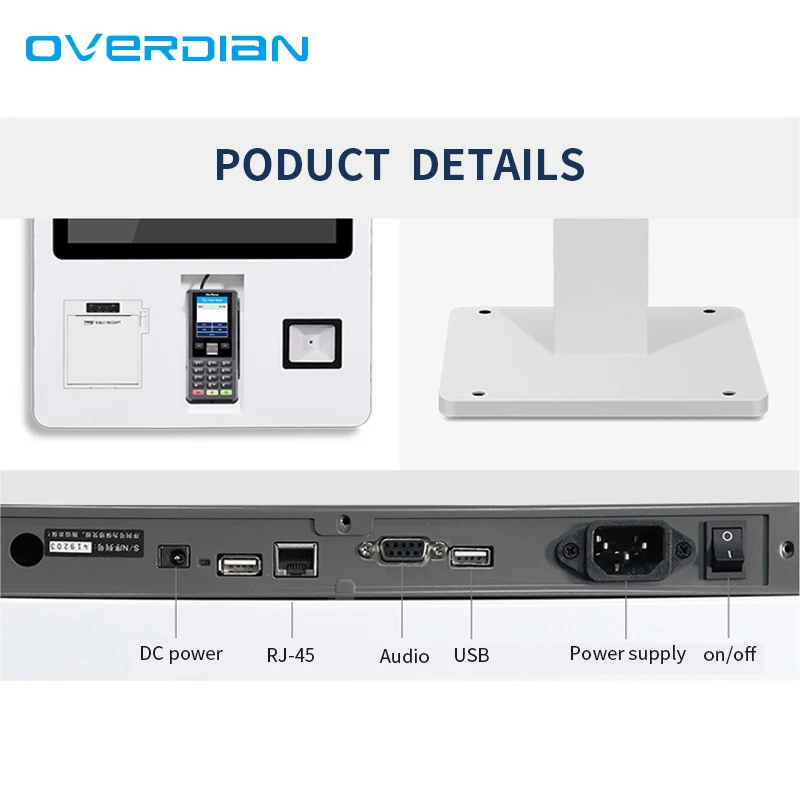 24 Inch Automated Self Ordering Kiosk With Android Os By Touch Screen For Retail, Restaurant , Faster Food