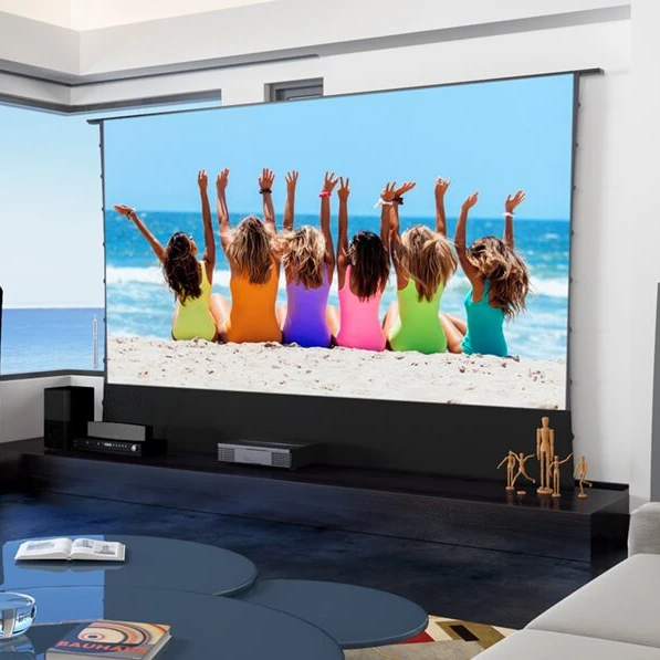 SCREEN PRO 120 inch 0.85 Gain T prism Motorized Floor Rising Projector Screen SELF-RISING ALR SCREEN for UST laser projector