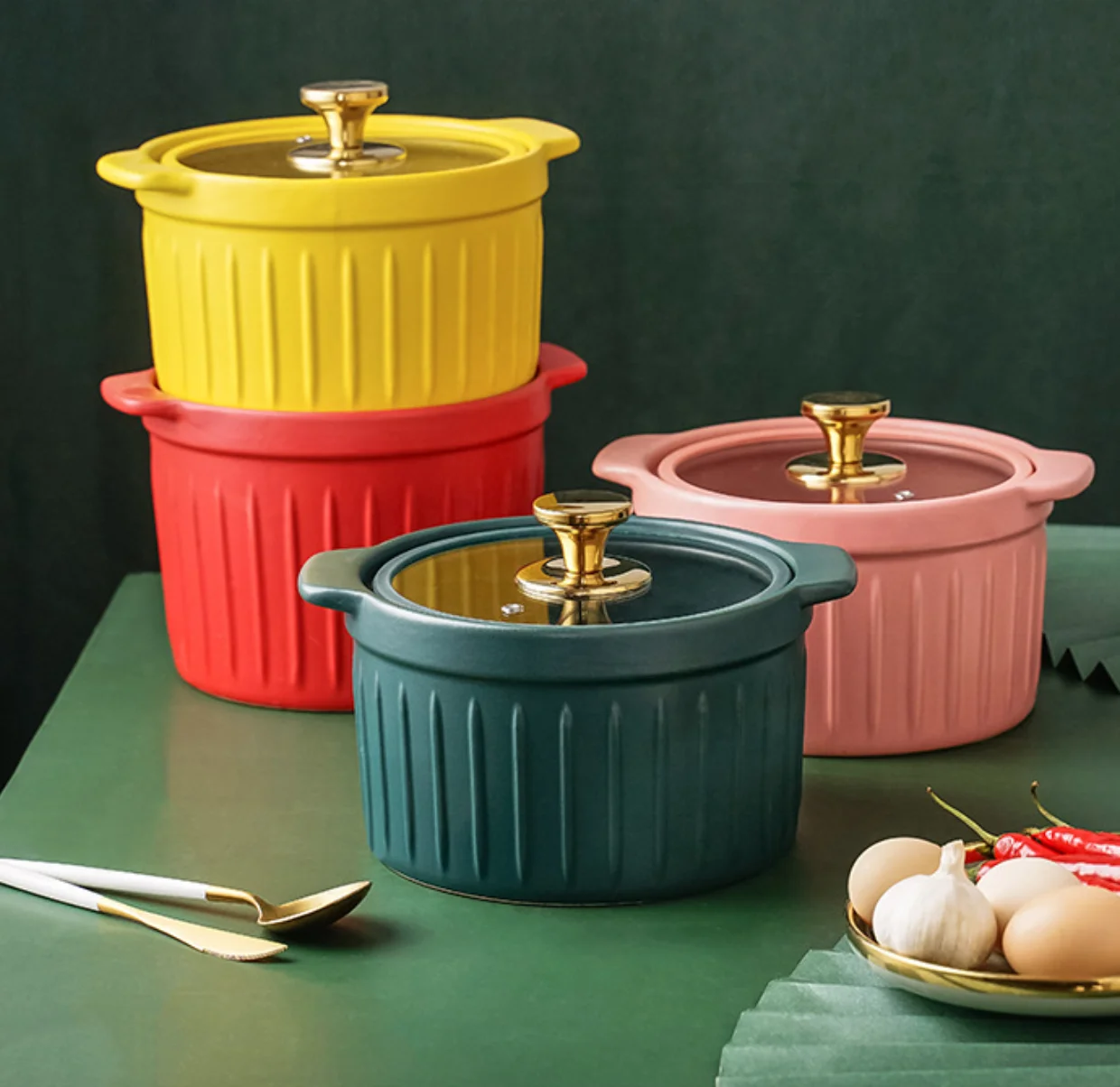 drop shipping Glass lid ceramic casserole Nordic soup pot open fire spodumene soup pot high temperature resistant casserole