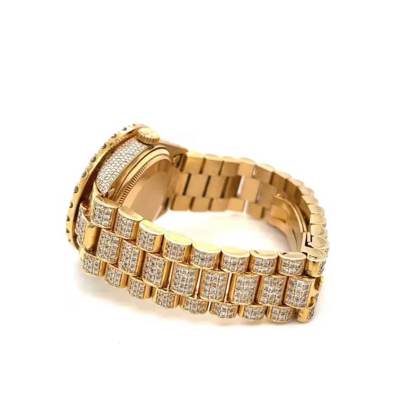 Luxury Brand Iced Out VVS Moissanite Diamond Studded Watch Custom Stainless Steel Wrist Watch Man Women