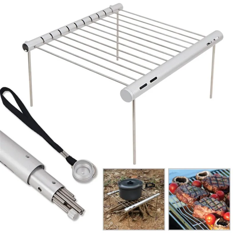 Outdoor camping picnic party barbecue Stainless Steel+Aluminum Folding Mini BBQ Grill