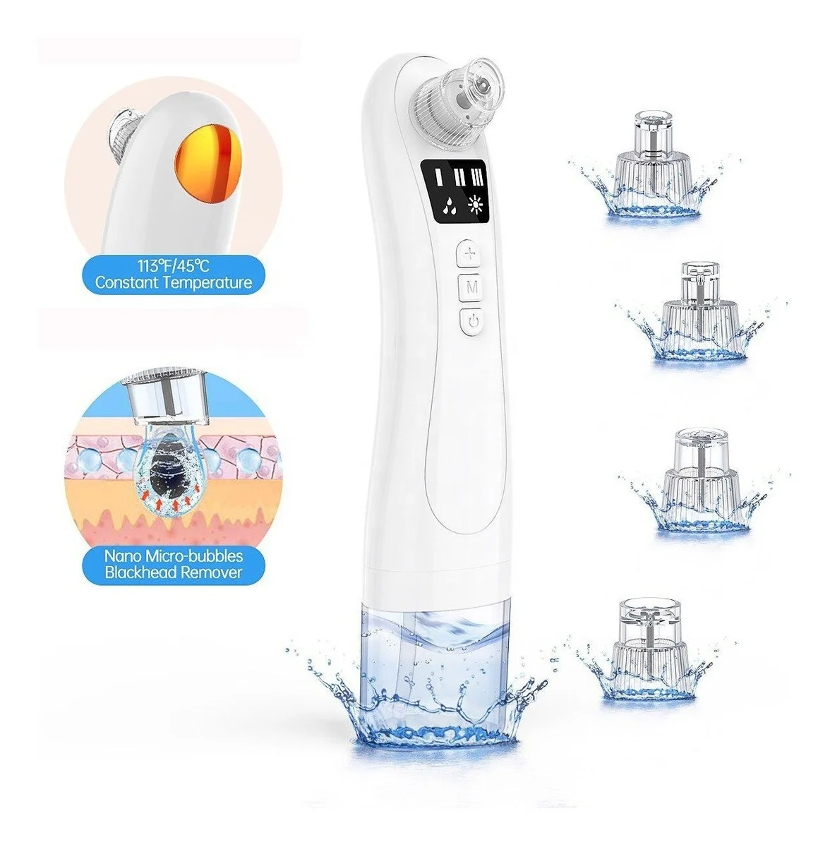 2022 New Electric Portable Water Circulation Vacuum Suction Facial Pore Cleaner Small Bubble Blackhead Remover Vacuum