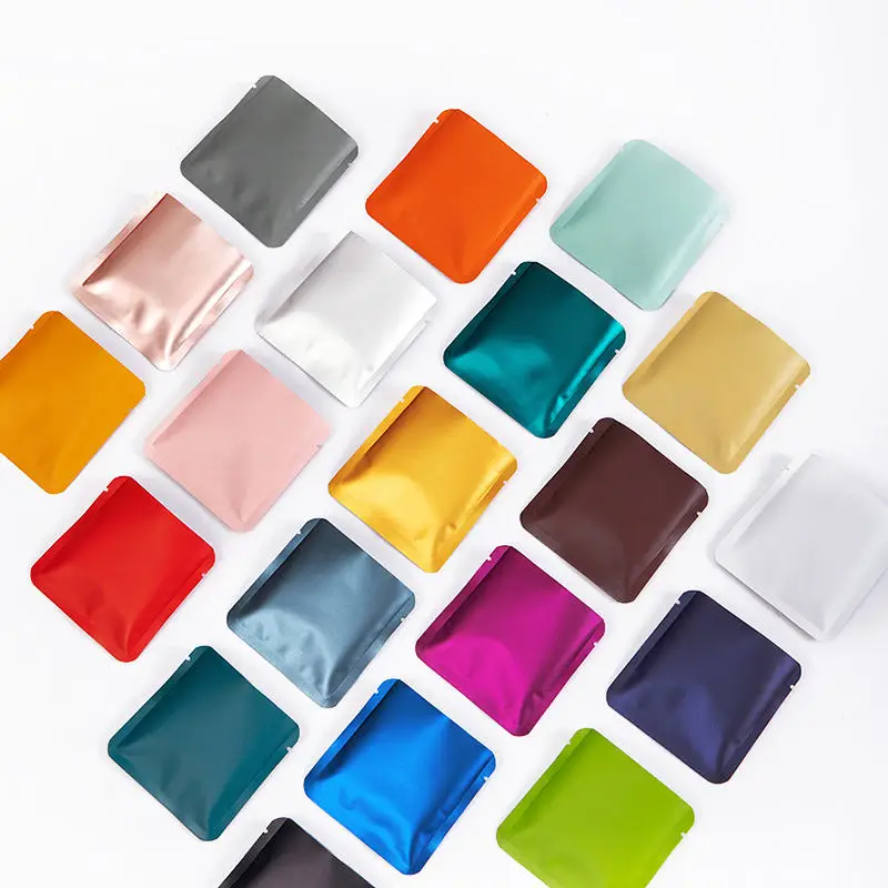 3-Side-Seal Sample Sachets For Packaging Tea Plastic Aluminum Foil Laminated Heat Seal Coffee Three Side Seal Bag Pouches