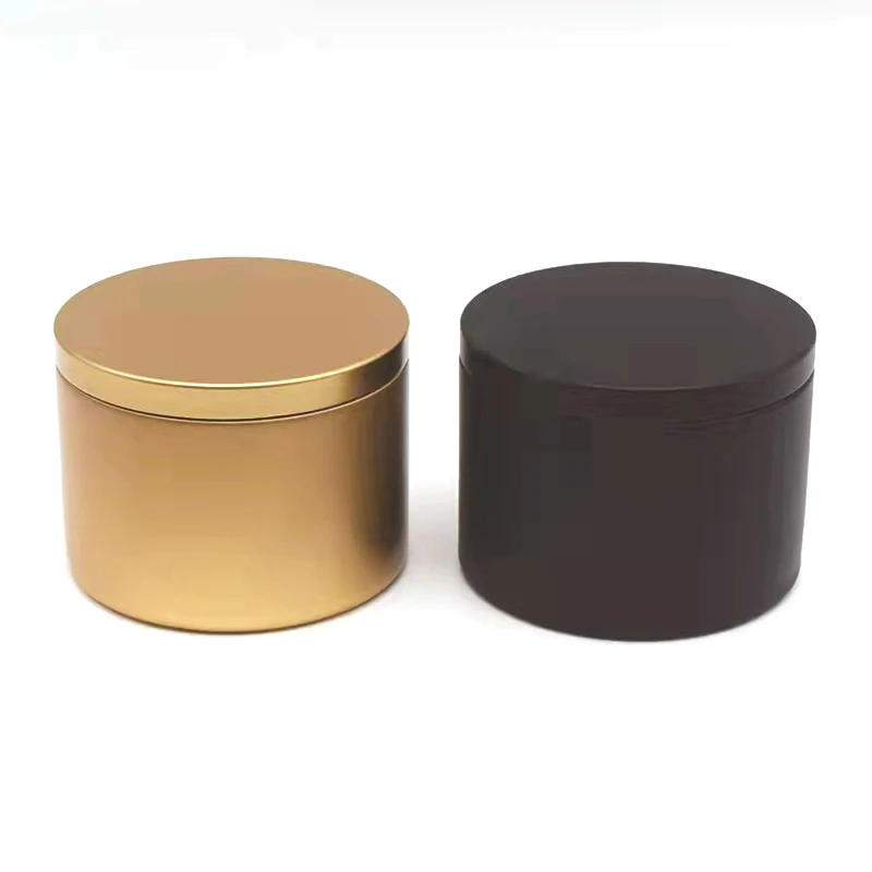 8 oz matte black silver tin can round gold tin can manufacture metal tin jars
