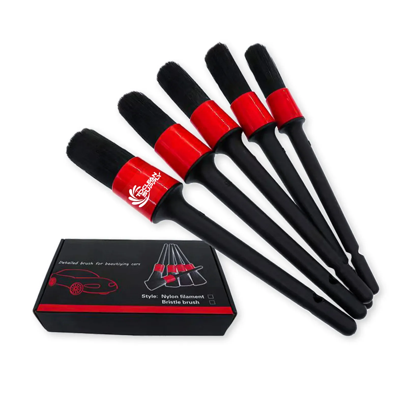 short handle car care wheel detailing soft cleaning detail interior wash hog hair brushes set car vent cleaning kit for cars