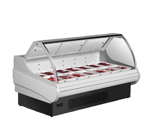 
Дисплей Deli, изогнутый холодильник, хлебобулочное стекло, витрина для мяса, замороженных продуктов 