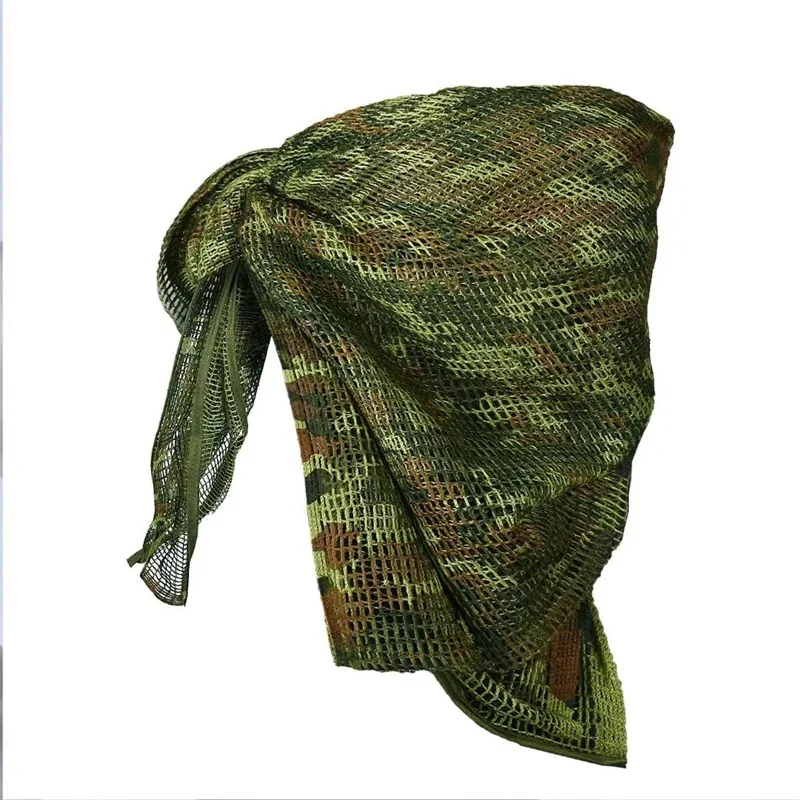 Camouflage tactical mesh scarf sniper scarf veil Camping hunting multi-purpose hiking sunscreen breathable