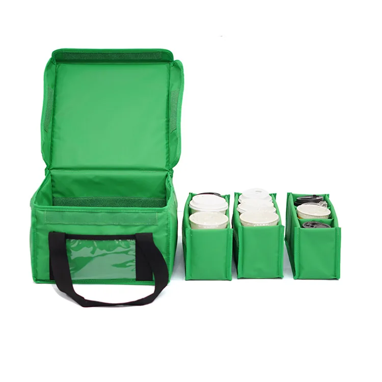 OEM Beverage Insulation Tote bag drinks cooler bag with cup holder insulated thermal bag delivery for coffee