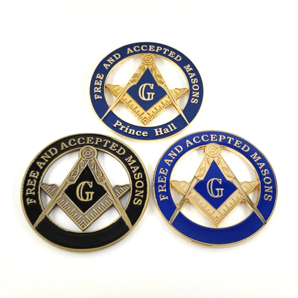 Индивидуальная масонская Автомобильная эмблема 3D freemasons металлический автомобильный Значок круглый тисненый логотип Мейсона