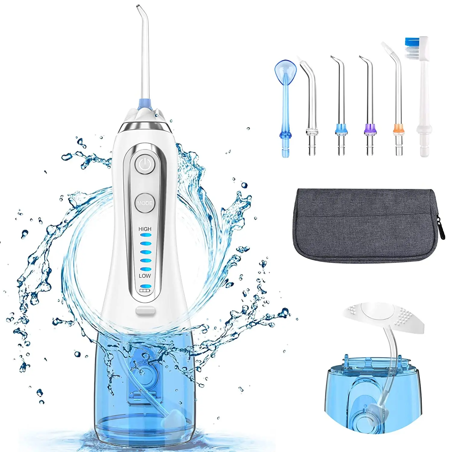 
H2Ofloss Pro Cordless Electric Oral Care Portable Ultrasonic Dental Floss Oral Irrigator/Teeth Cleaner/Water Flosser With CE OE 