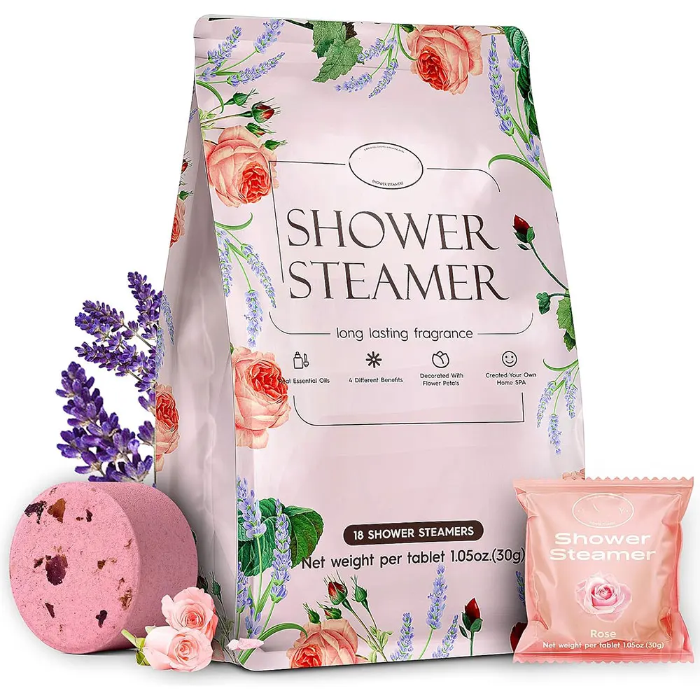 Customized Private Label Women Shower Tablet Gift Set Aromatherapy Essential Oil Energize Relaxing Natural Shower Steamers