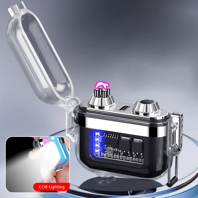 Wholesale Custom Logo Electric USB Rechargeable Flashlight Plasma Lighter Waterproof Factory Direct Arc Lighter Gift Box