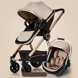 High Quality Fashionable Baby Kinderwagen 3 in 1 Compact Stroller Luxury Pram for Newborn