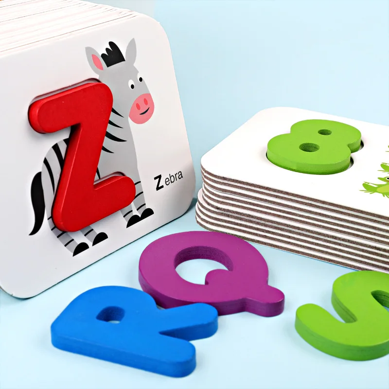 
2019 New design english alphabet wooden puzzle board for kids 