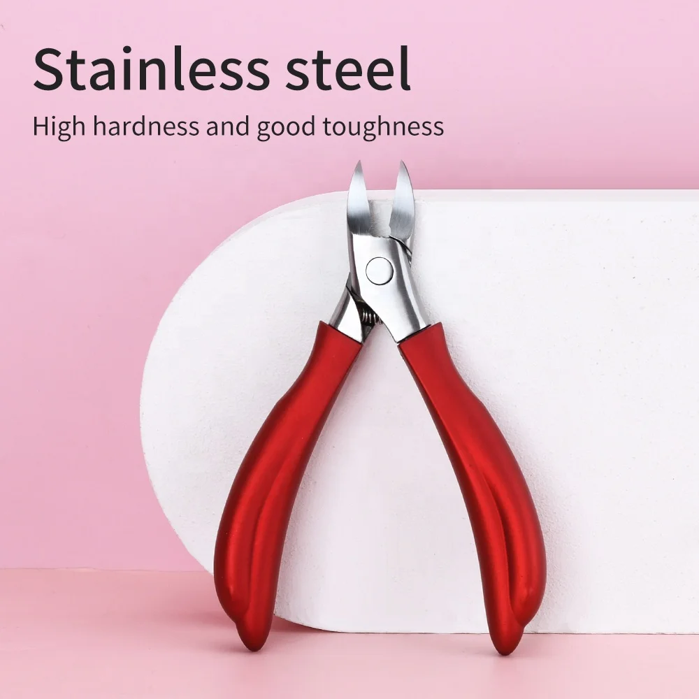 2022 New Arrival Handle Finger Toe Thick Cuticle Nippers  Stainless Steel Nail Trimmer  Nail Cutter Clipper