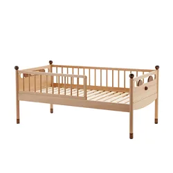 Wholesale Solid Beech Wood Modern Single Kids Bed Cot Boy Girl Bedroom Furniture