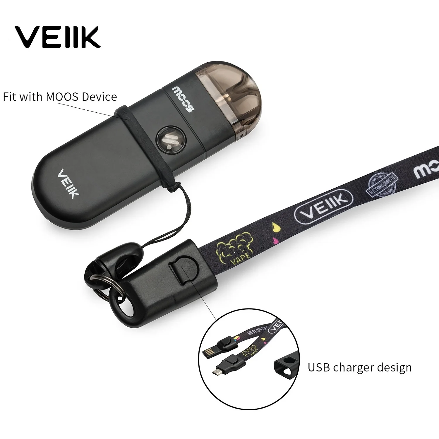 
2019 new product electronic cigarettes veiik moos ceramic pod system 