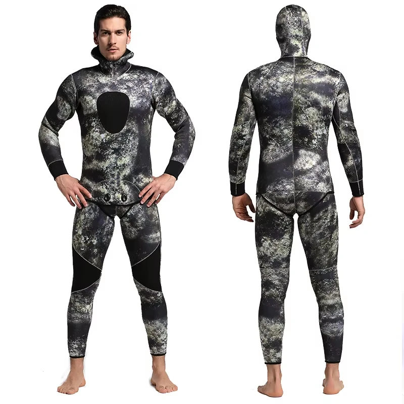 OEM Customized Two Piece Custom Wetsuit CR Neoprene 3mm Diving Suits Traje De Buceo Open Cell Diving Spearfishing Wetsuit