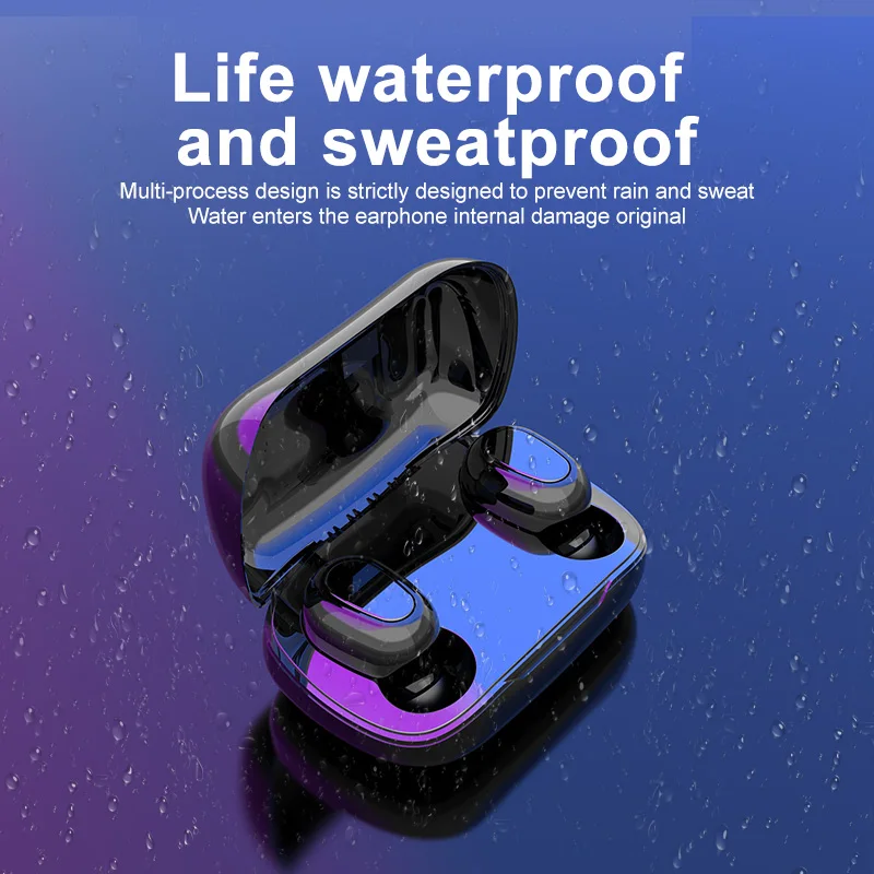 AECKON Mobile Phone Headphones Noise Cancelling TWS Earbuds Waterproof Sports Wireless Earphones