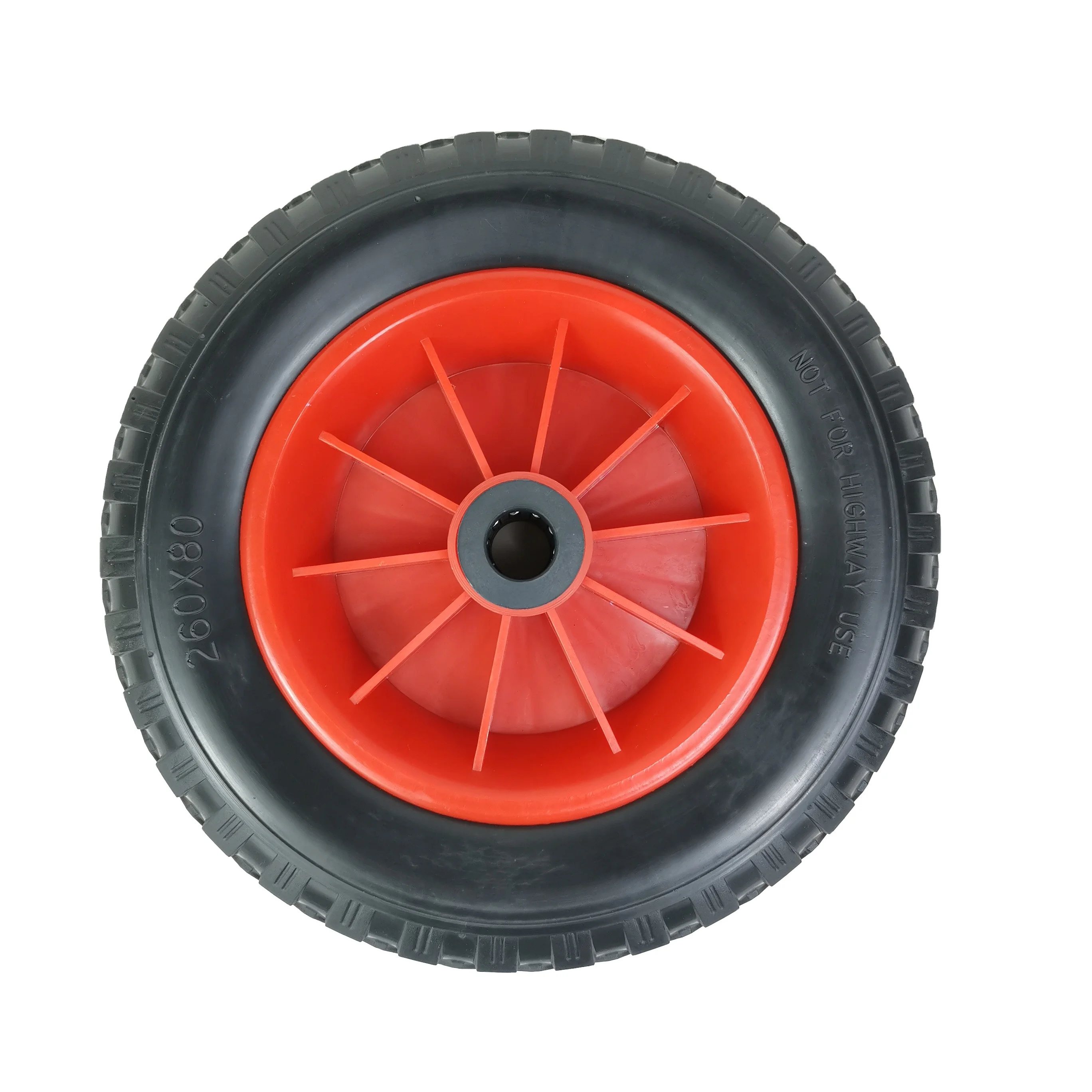 5 6 7 8 10 inch heavy-duty solid rubber polyurethane aluminum core wheel industrial caster garden cart tire