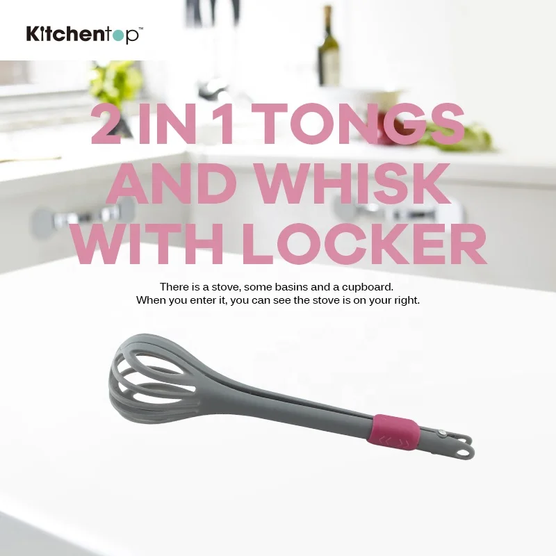 
multi function kitchen gadgets pp egg whisk with salad tongs 