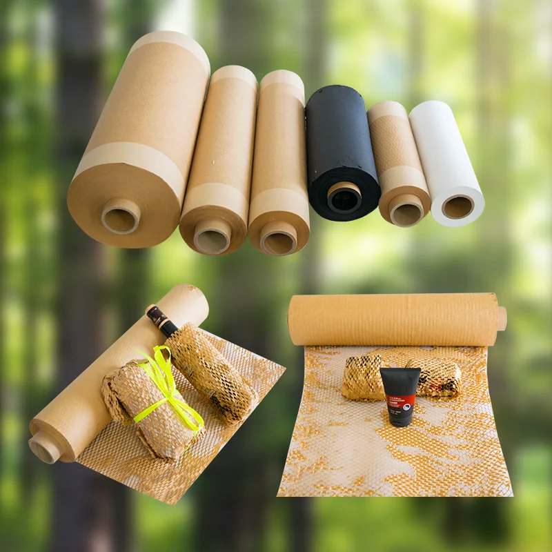 Top Seller Filling Buffer Protective Packaging Roll Cushioning Kraft Paper Honeycomb Wrap