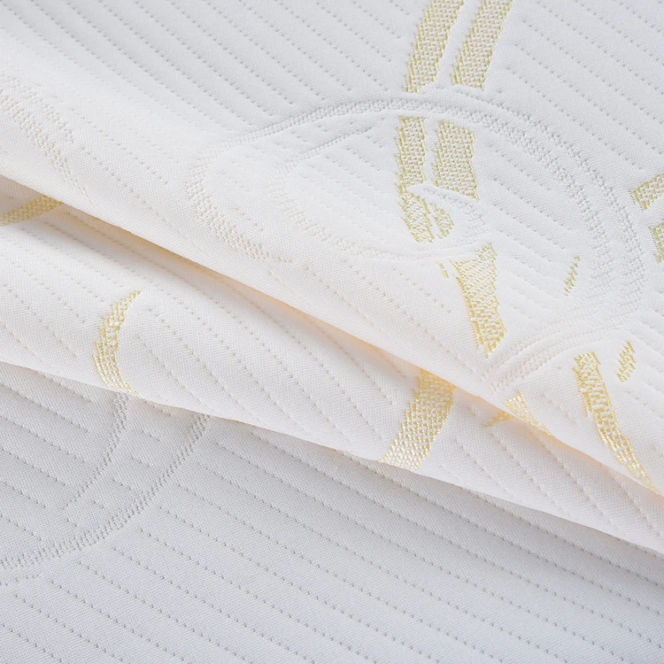 New Design Brown Aloe Vera Jacquard Warp Knitted Bed 100 Polyester Microfiber Mattress Fabric