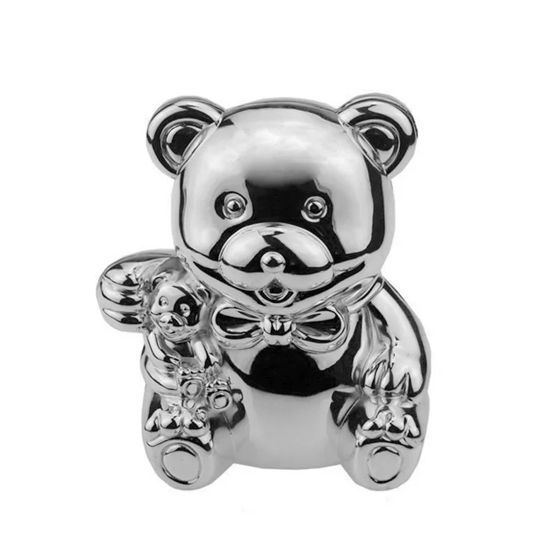 
wholesale metal money saving boxes creative wedding gift alcancias baby teddy bear piggy banks for kids 