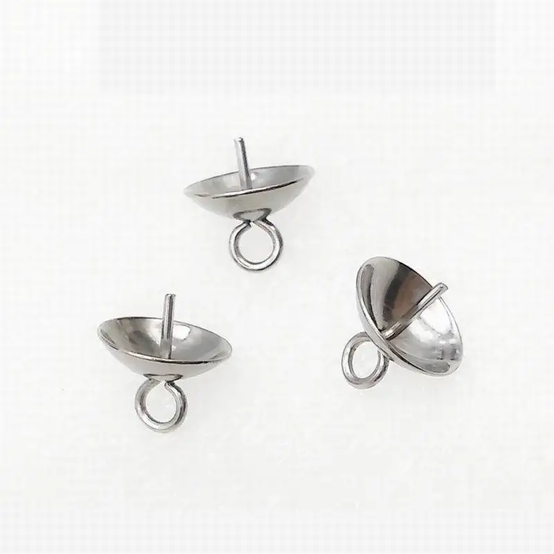 TP-C55 Hypoallergenic pure titanium bead cap connectors bail DIY jewelry accessories