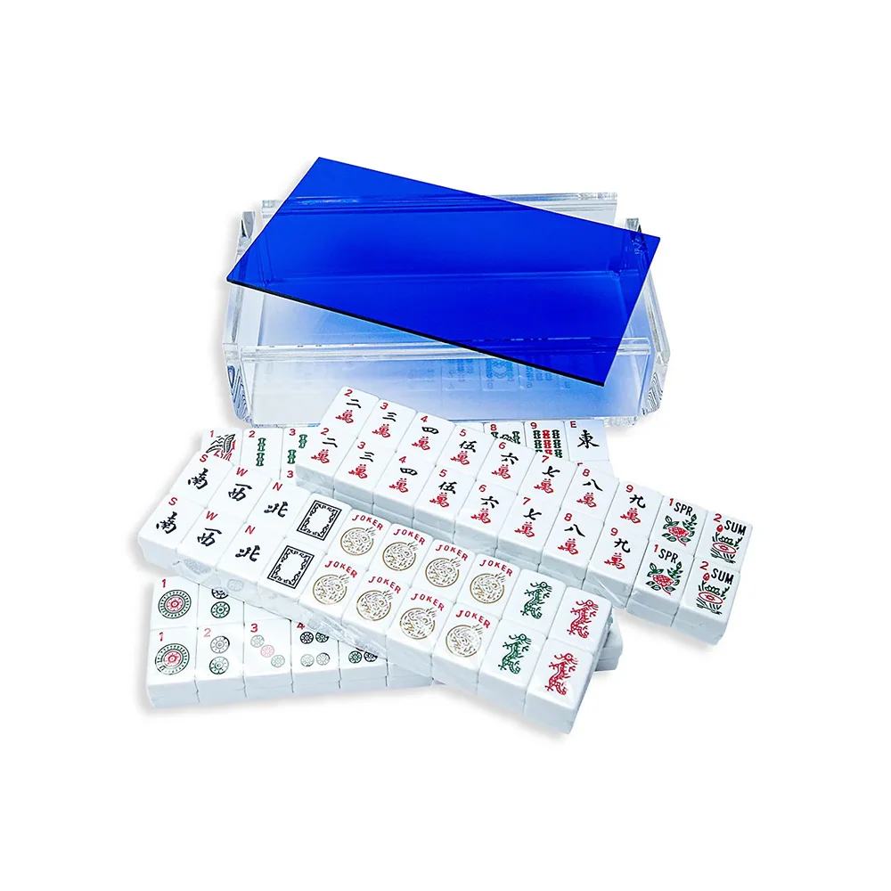 Набор маджонг Lucite с плиткой оптовая продажа для игры в нарды акриловые наборы Маджонга