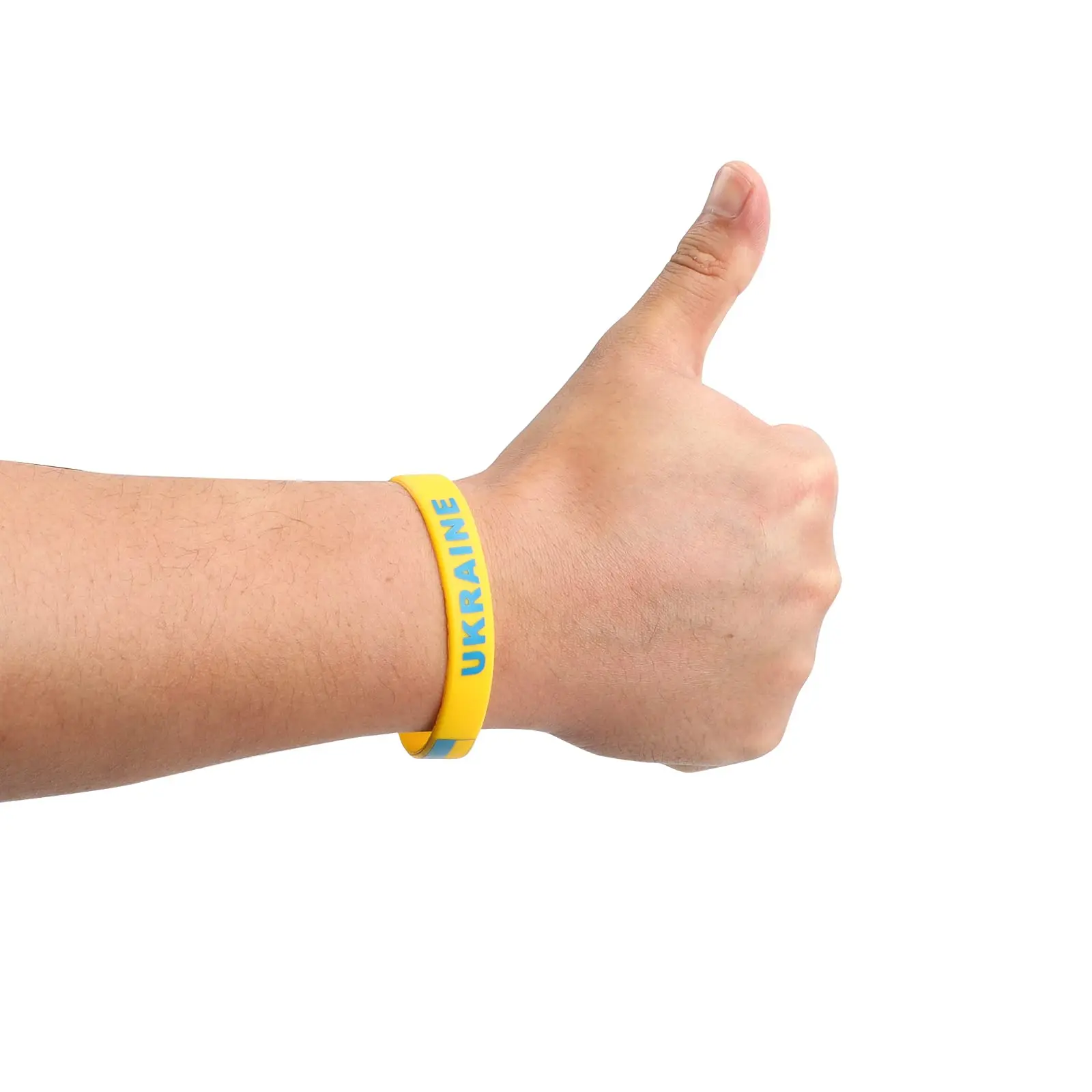 Soccer Ukraine Country National Flag Rubber Wristband Yellow Football fitness Sports Elastic Silicone Bracelets