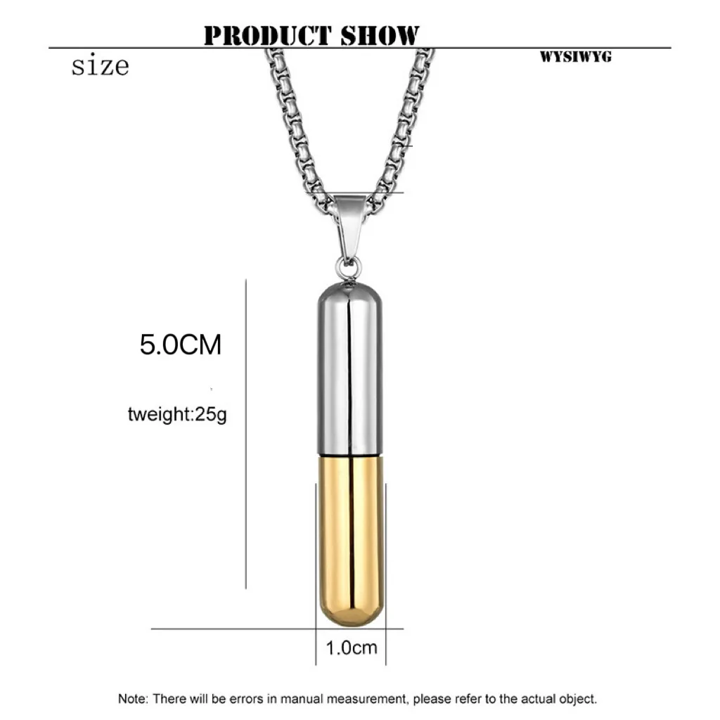 Pill Perfume Bottle Summer 18K Gold Plated Non Tarnish Stainless Steel Pendant Fashion Jewelry Necklaces Waterproof for Women