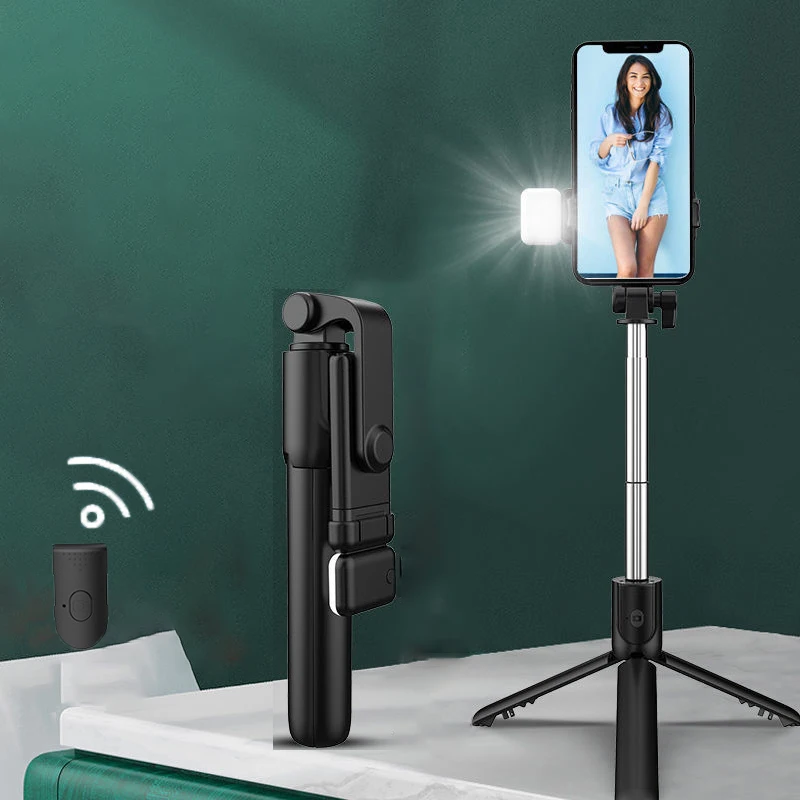 Anti-shake Wireless Selfie stick tripod With Light Remote Shooting 360 Rotation Flexible Portable phone Stabilizer Selfie Sticks