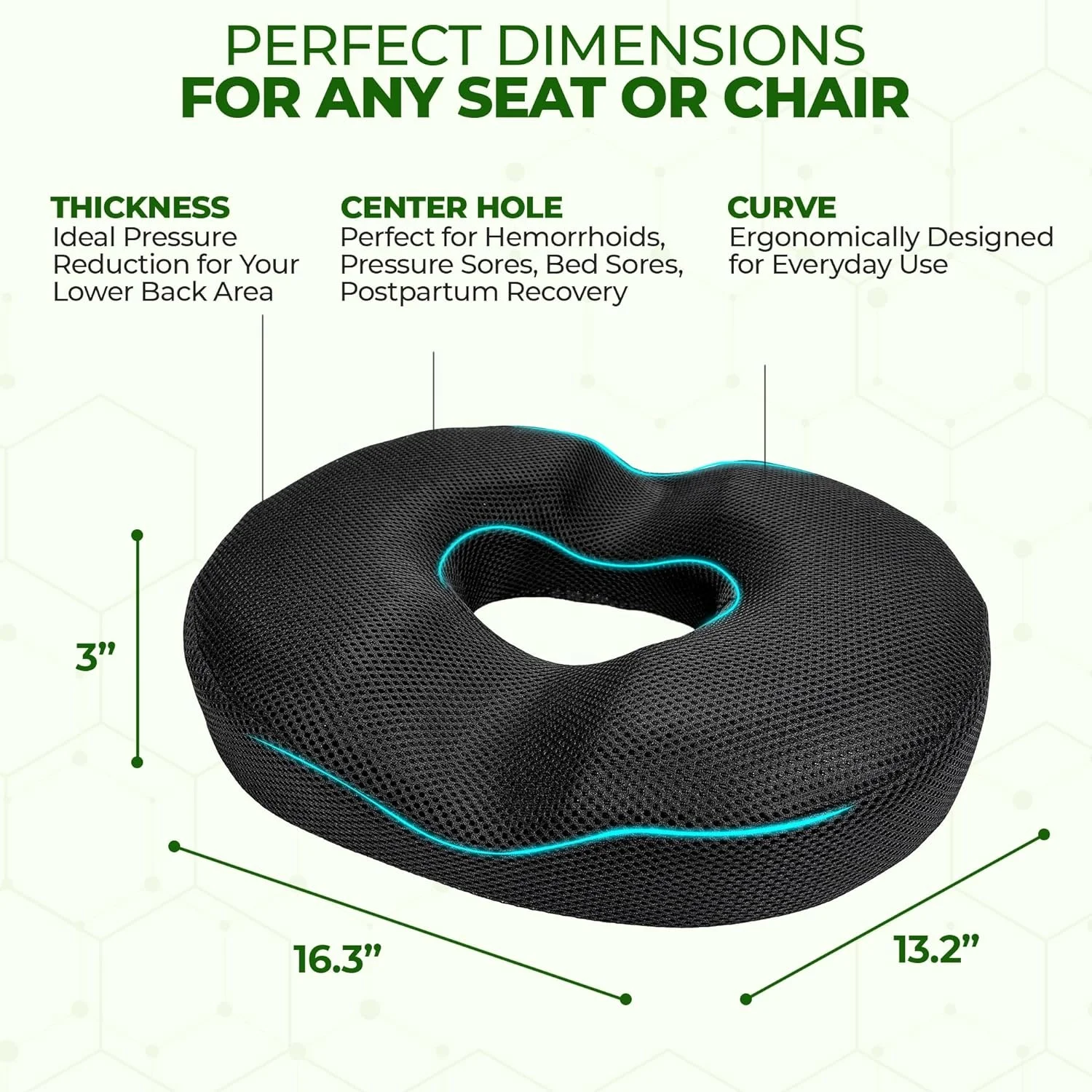 JYM Factory Direct Orthopedic Donut Chair with Cooling Pad Memory Foam Gel Pillow Lumbar Pillows & Seat Cushions