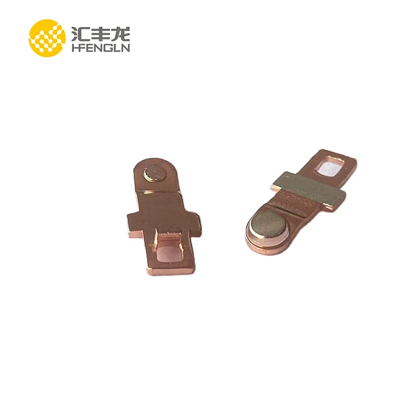 Metal Brass Stamping Parts Electric Silver Bimetal Contact  Assembly For Switch Relays