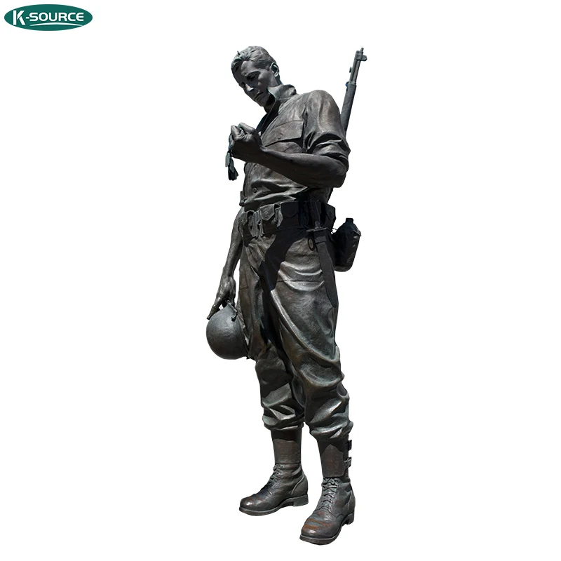 American Veteran Bronze Statue Metal Casting Art Soldiers Sculpture for Decoration and Memorial