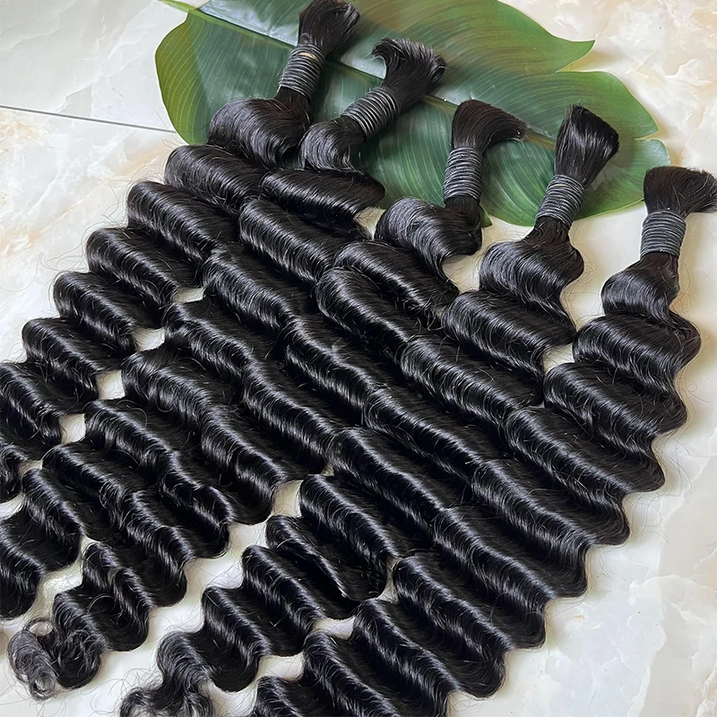Braiding Hair Vendors Wholesale Vietnamese Extensions Deep Wave Raw Bulk No Weft Human Hair For Braiding