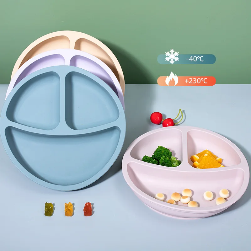 100% присоски для малышей с разделенным дизайном для пищевых продуктов и силиконовыми разделенными пластинами