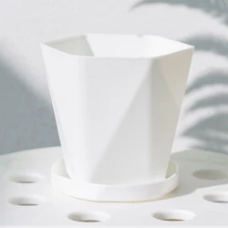 1 Pcs Plastic Resin Flower Pots New Geometric Nordic Simple White Thickened Green Radish Fleshy Flowerpots Indoor Plants