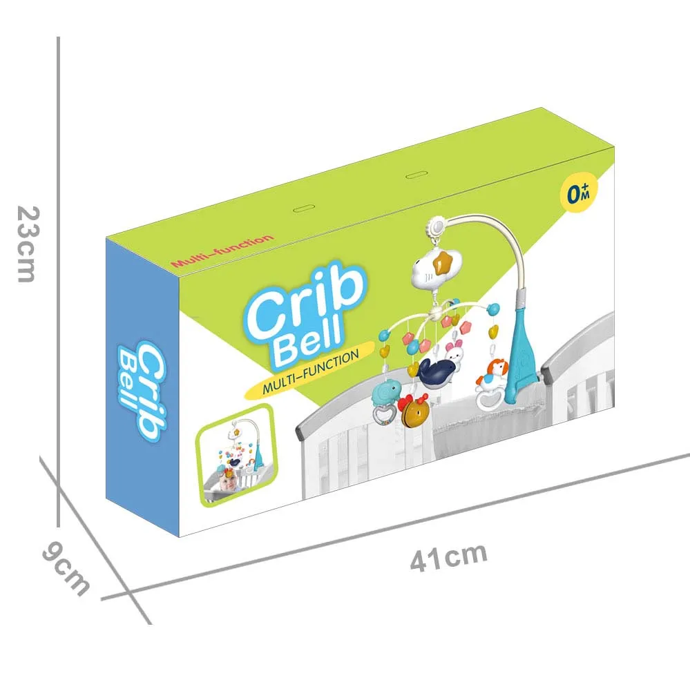2024 Baby hot sale cloud music sleeping bed bell toy cartoon animal projection hanging mobile crib rattle toy
