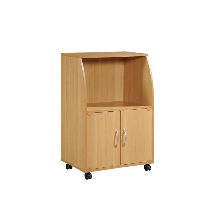 Multi Design Modular Modern Movable Kitchen Island Cart Light Solid Wood Cabinet With 1 Open Drawer for Small Kitchen