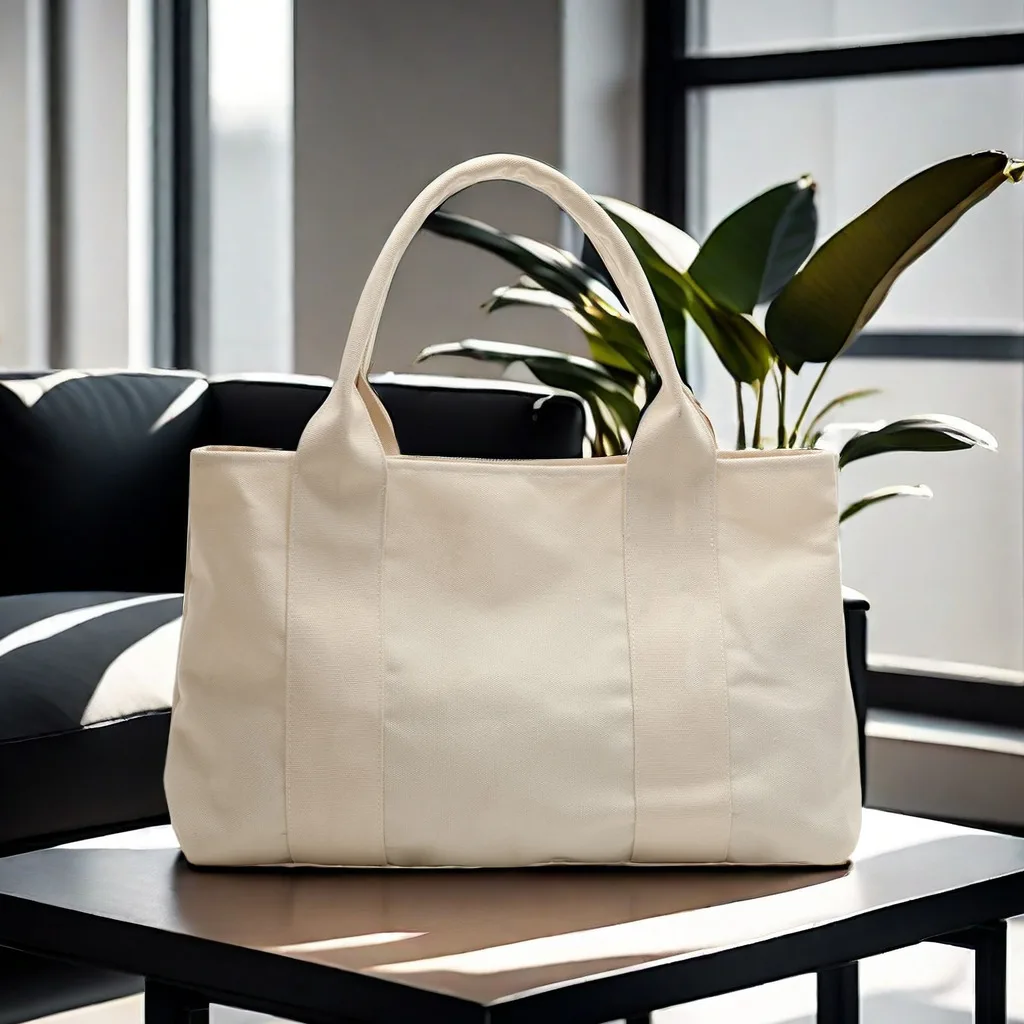 New Style Fashion Handbag Cotton Canvas Tote Bag Eco Large Custom Tote Bag For Daily Carrying Shopping Grocery Cotton