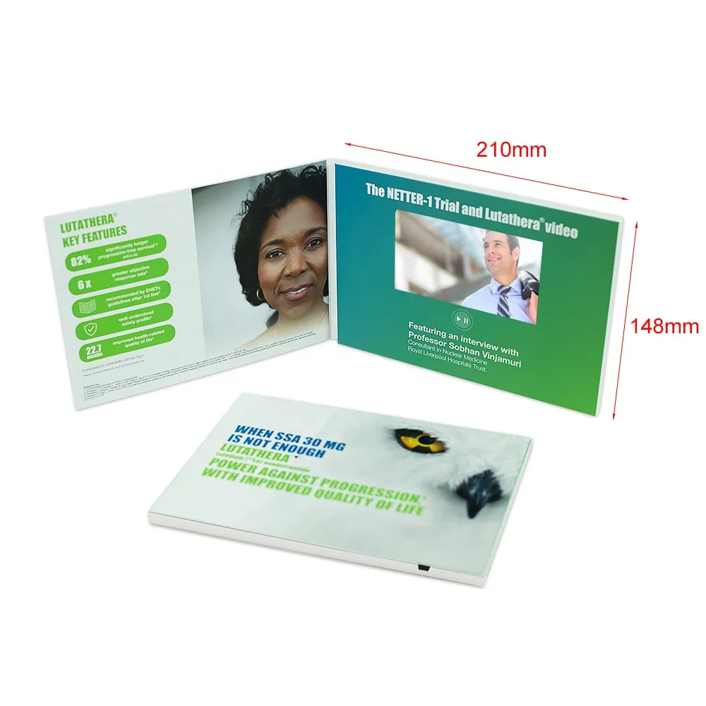 Custom TFT 5 Inch Screen LCD Video Greeting Business Card Video Mailer