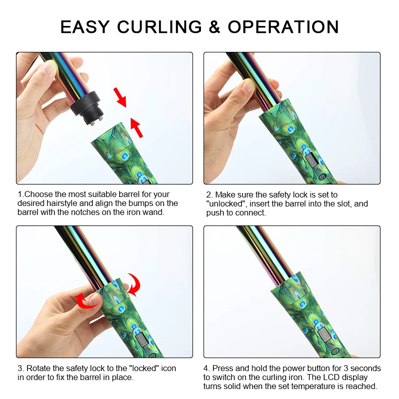 
Hot sale led electric Changeable head hair curling flat iron wholesale factory 