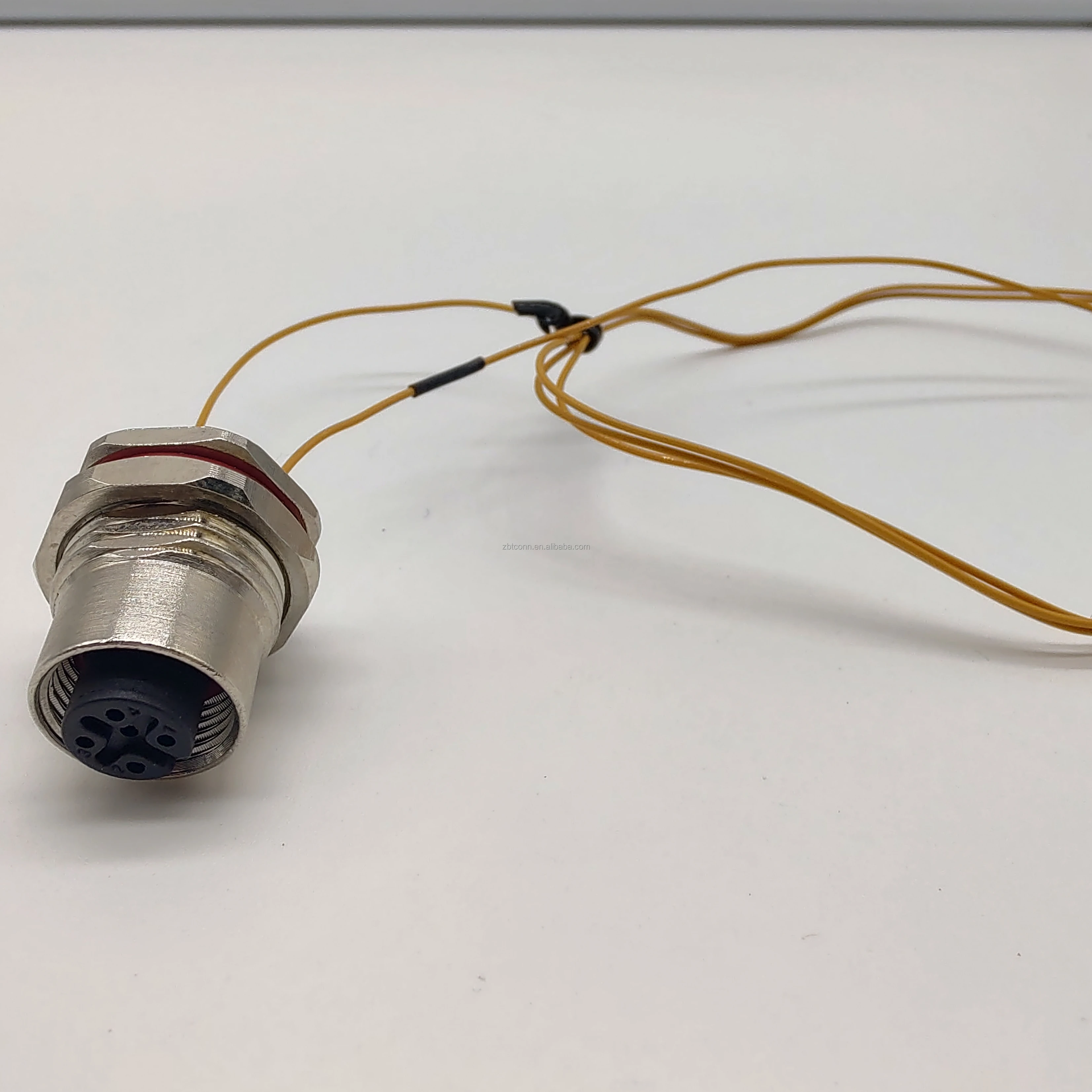 M12 5pins waterproof bulkhead connector cable assemblies M12 right angle injection molding connector