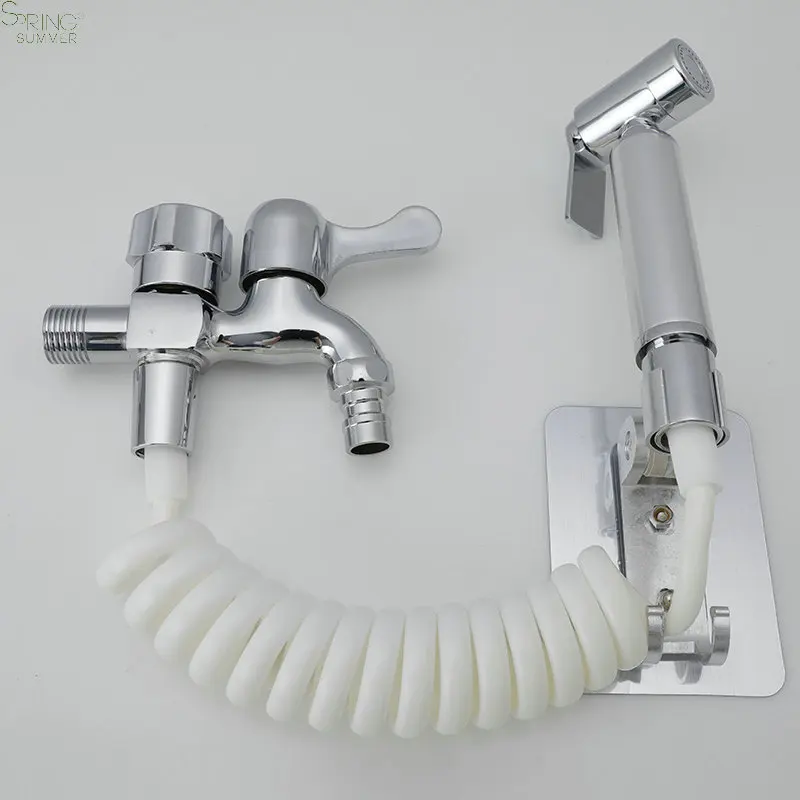 Wall-Mounted WC Toilet  Bidet Ablution Faucet  Set Concealed Hot and Cold Handheld Toilet Water Spray Bidet