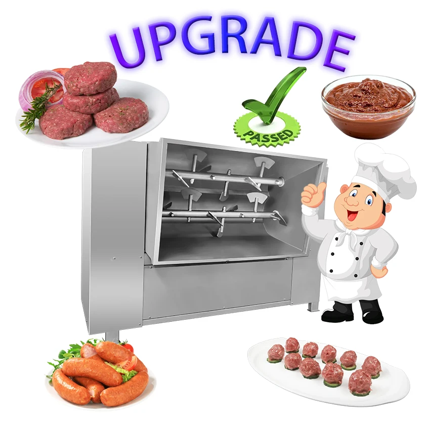 Stainless Steel 100kg Sausage Stuffing Mixer Commercial Horizontal China 100l 70l 50l Pork Meat Mix Machine