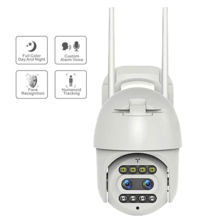 4MP 10X Zoom Wifi CCTV Camera Outdoor Dome 1080P Dual Lens Wireless Ip Colorful In Night AI Humanoid Tracking Smart PTZ Camera